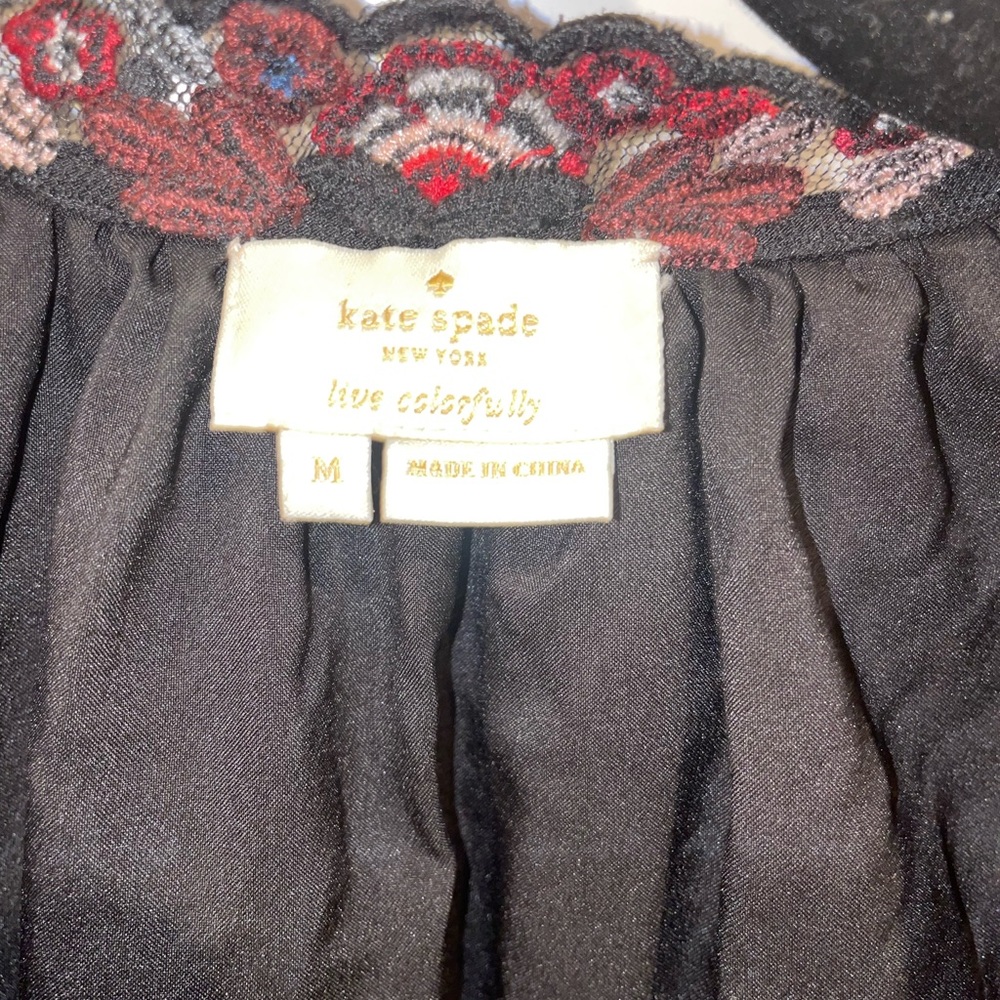 kate spade New York 💯 Authentic 
Camelia Embroidered Peplum Ruffle Top- size M - Picture 9 of 12